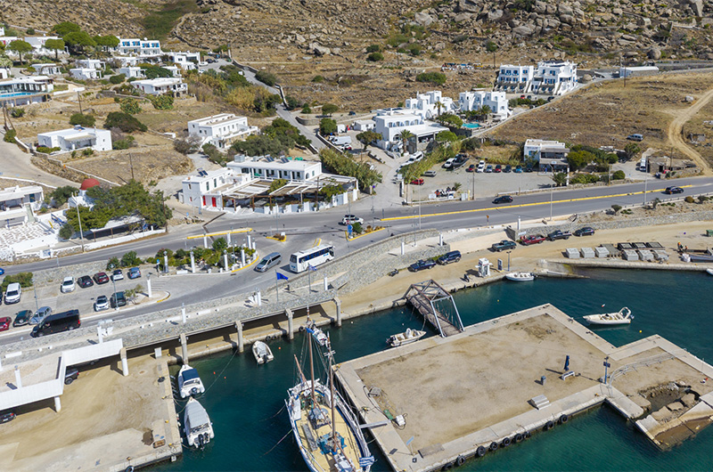 Mykonos New Port access area in Tourlos for travelers taking an early ferry from Mykonos early-ferry-from-mykonos-new-port-access02